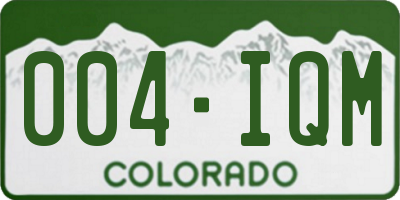 CO license plate 004IQM