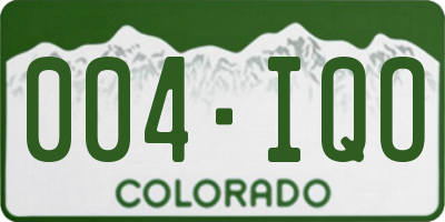 CO license plate 004IQO