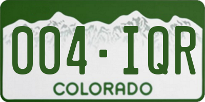CO license plate 004IQR