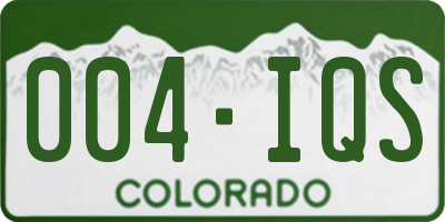 CO license plate 004IQS