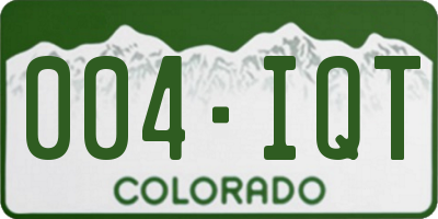 CO license plate 004IQT