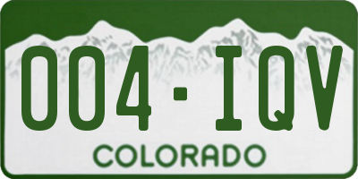 CO license plate 004IQV