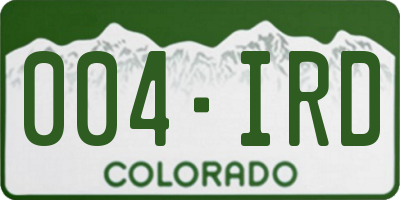 CO license plate 004IRD