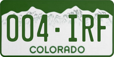 CO license plate 004IRF