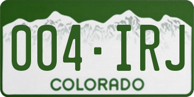 CO license plate 004IRJ