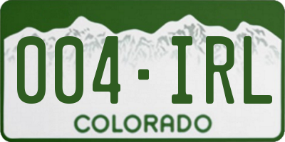 CO license plate 004IRL