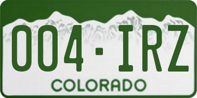 CO license plate 004IRZ