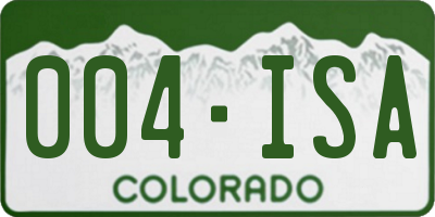 CO license plate 004ISA