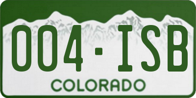 CO license plate 004ISB