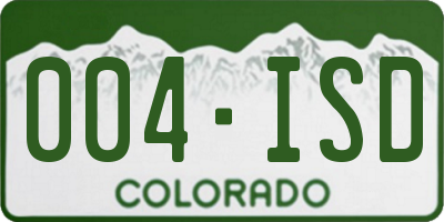 CO license plate 004ISD