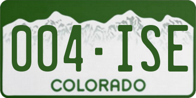 CO license plate 004ISE