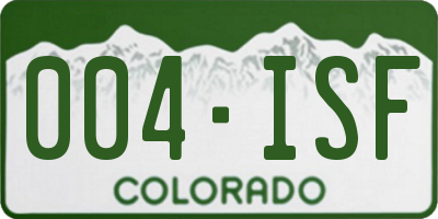 CO license plate 004ISF