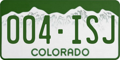 CO license plate 004ISJ