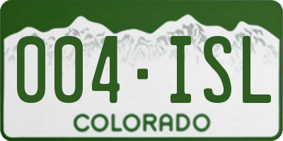 CO license plate 004ISL