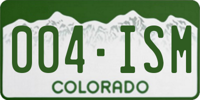 CO license plate 004ISM