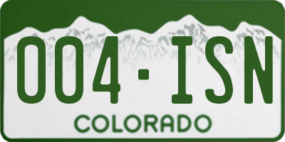 CO license plate 004ISN