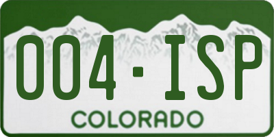 CO license plate 004ISP