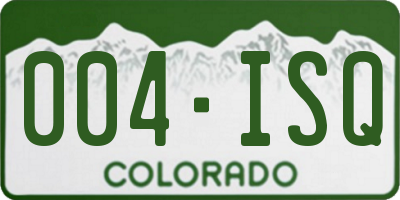 CO license plate 004ISQ