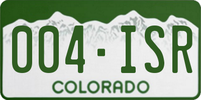 CO license plate 004ISR