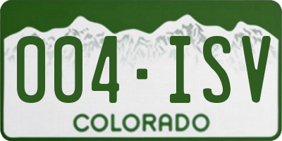 CO license plate 004ISV