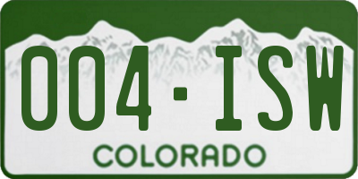 CO license plate 004ISW