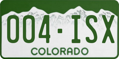 CO license plate 004ISX