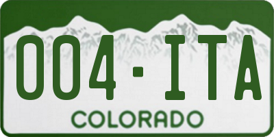 CO license plate 004ITA