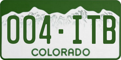 CO license plate 004ITB