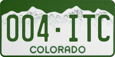 CO license plate 004ITC