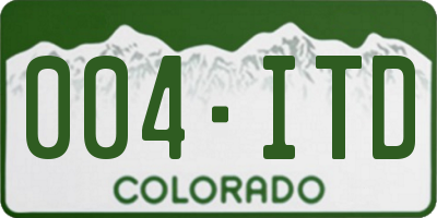 CO license plate 004ITD