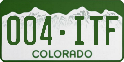 CO license plate 004ITF