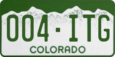 CO license plate 004ITG