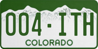 CO license plate 004ITH