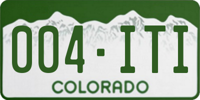 CO license plate 004ITI