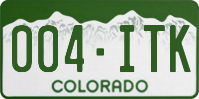 CO license plate 004ITK