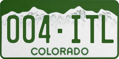 CO license plate 004ITL