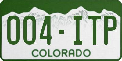 CO license plate 004ITP