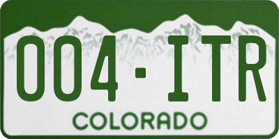 CO license plate 004ITR