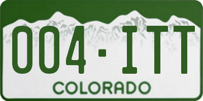 CO license plate 004ITT
