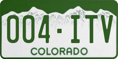 CO license plate 004ITV