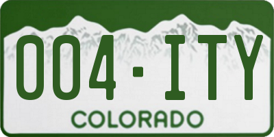 CO license plate 004ITY