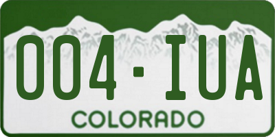 CO license plate 004IUA