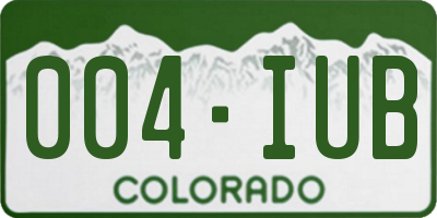 CO license plate 004IUB