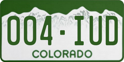 CO license plate 004IUD