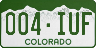 CO license plate 004IUF