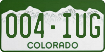 CO license plate 004IUG