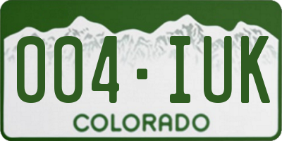 CO license plate 004IUK