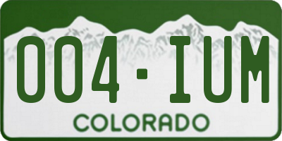 CO license plate 004IUM