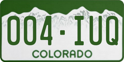 CO license plate 004IUQ