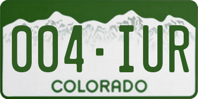 CO license plate 004IUR